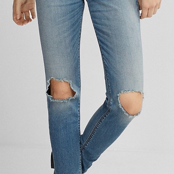 Express Midrise Distressed Skinny Jean Legging - Picture 5 of 6